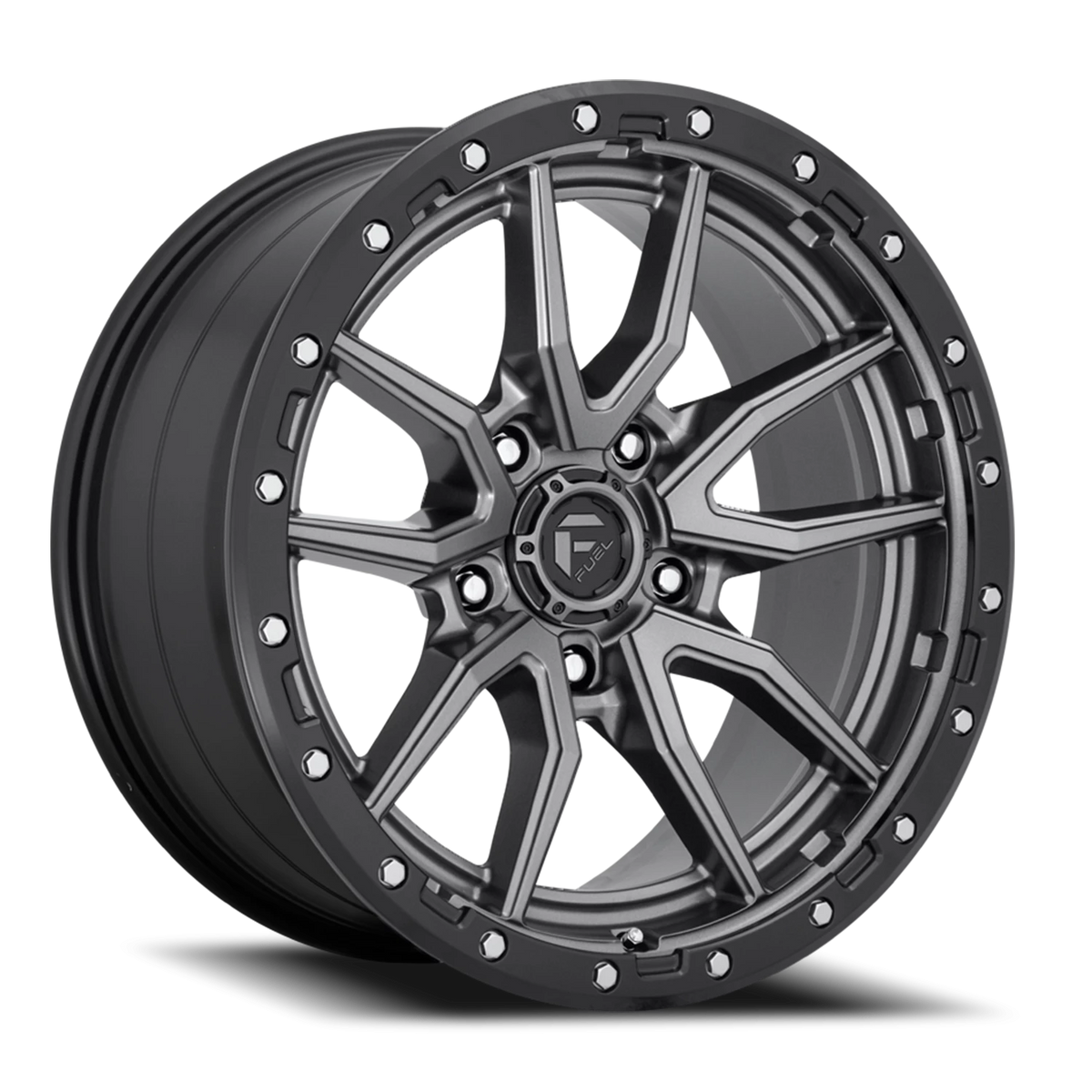 Fuel Rebel 18x9 -12 5x139.7mm 78.1mm Matte Gunmetal Black Bead Ring