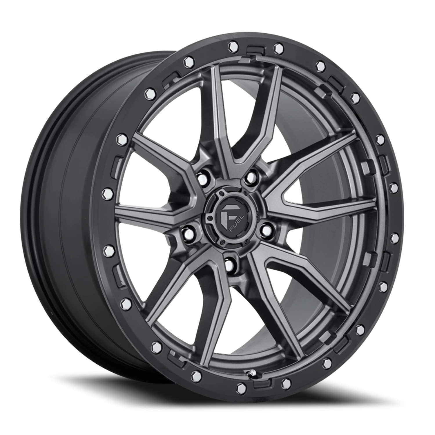 Fuel Rebel 18x9" 5x127mm 71.5mm CB +20mm Matte Gunmetal Black Bead Ring