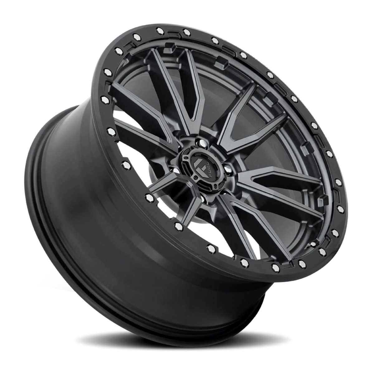 Fuel Rebel 22x9 +20 6x135mm 87.1mm Matte Gunmetal Black Bead Ring