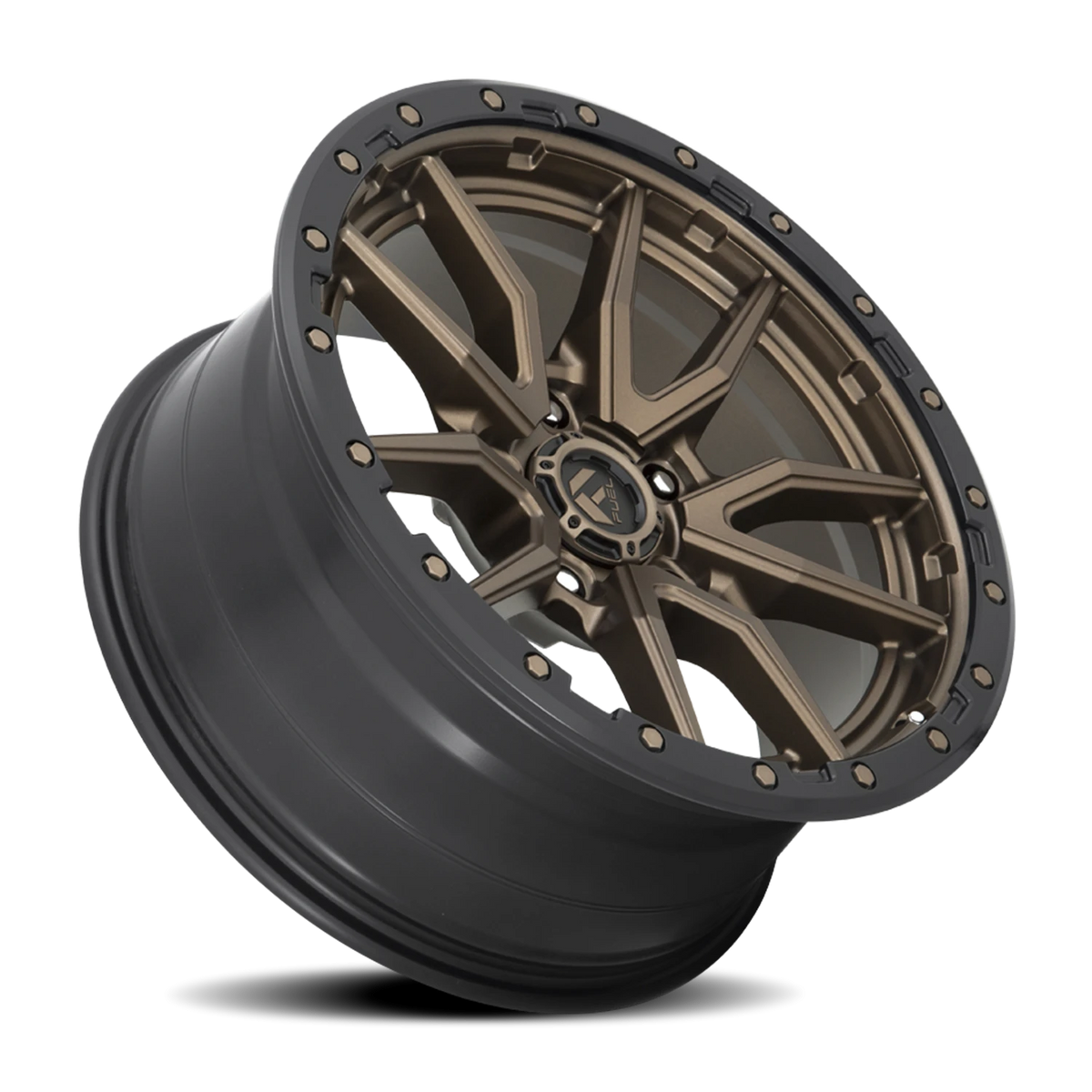 Fuel Rebel 17x9 -12 5x114.3mm 72.56mm Matte Bronze Black Bead Ring