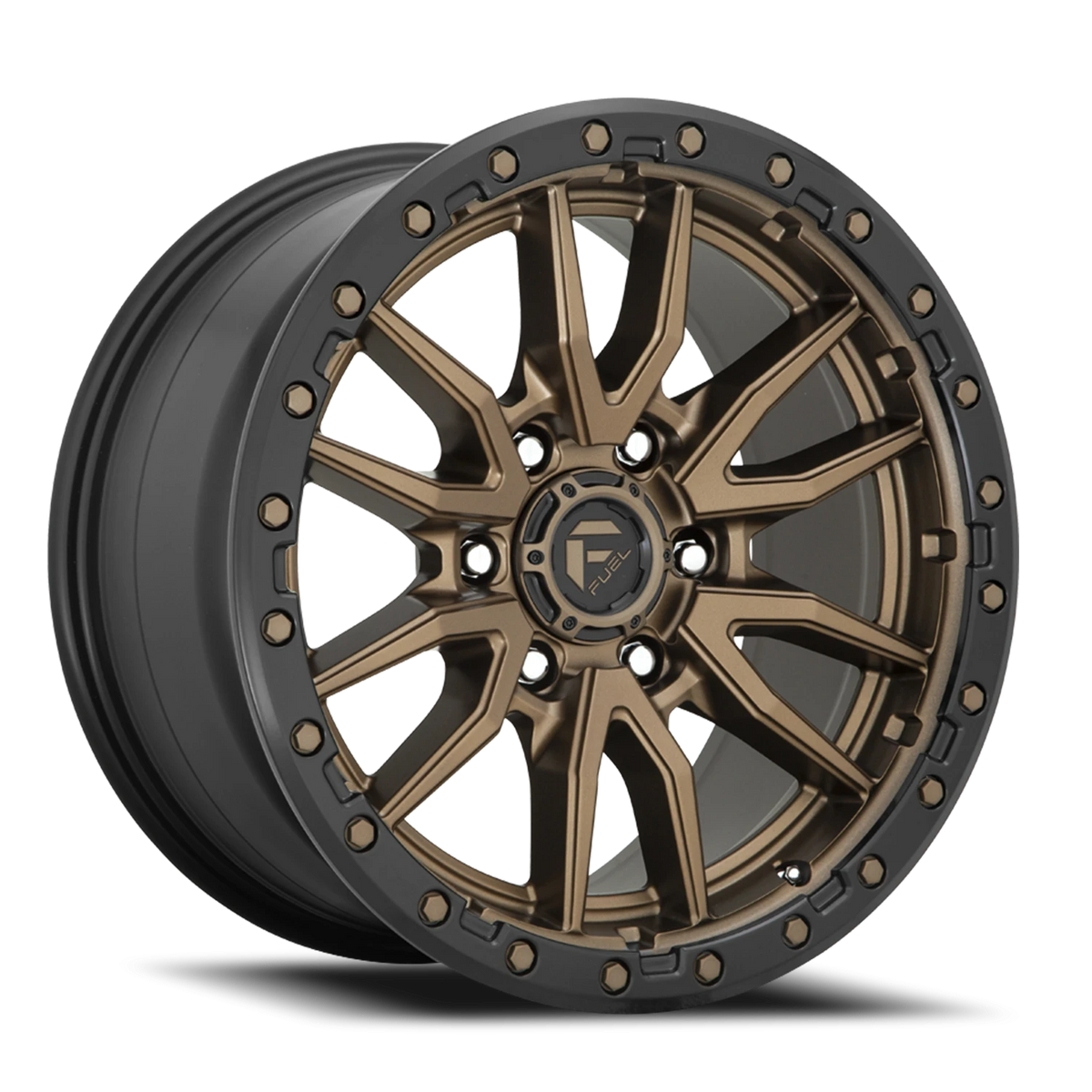 Fuel Rebel 17x9 +1 6x114.3mm 66.06mm Matte Bronze Black Bead Ring