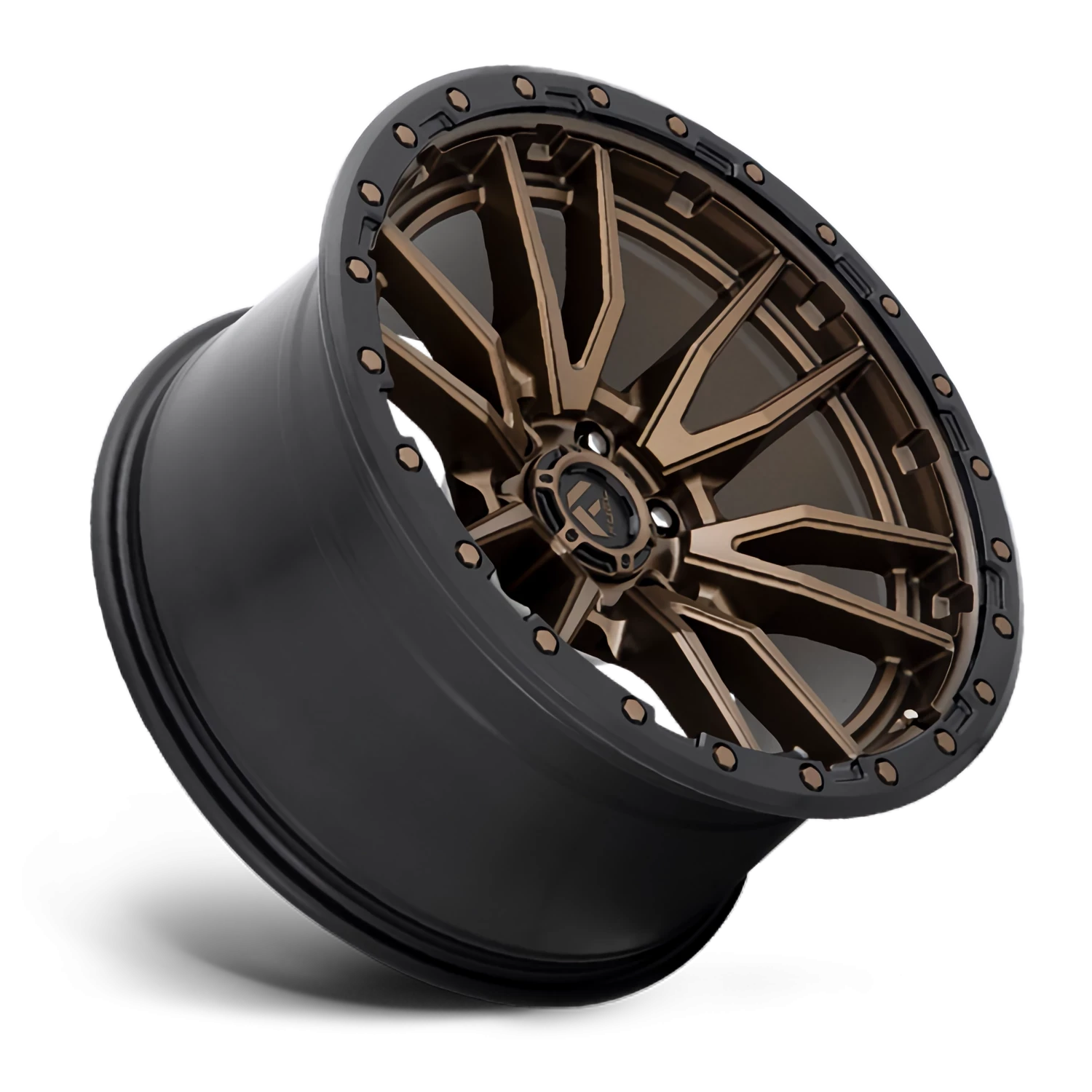 Fuel Rebel 17x9" 6x135mm 87.1mm CB -12mm Matte Bronze Black Bead Ring