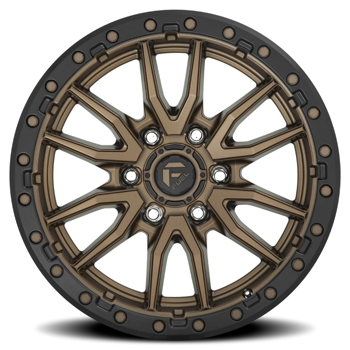 Fuel Rebel 22x9 +20 6x135mm 87.1mm Matte Bronze Black Bead Ring