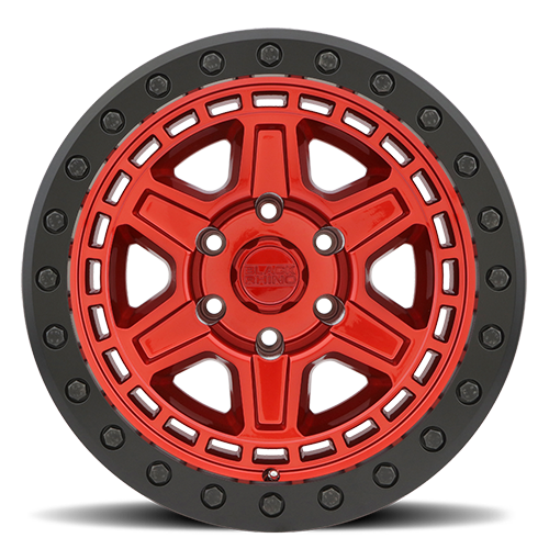 Black Rhino Reno Beadlock 17x8.5" 6x139.7mm 112.1mm CB -30mm Candy Red Black Ring-Black Bolts