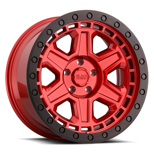 Black Rhino Reno 17x9" 6x135mm 87.1mm CB 0mm Candy Red Black Lip Edge-Black Bolts