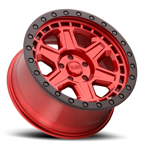 Black Rhino Reno 17x9" 6x135mm 87.1mm CB 0mm Candy Red Black Lip Edge-Black Bolts