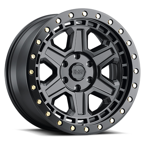 Black Rhino Reno 17x9" 6x139.7mm 112.1mm CB 0mm Matte Black Brass Bolts