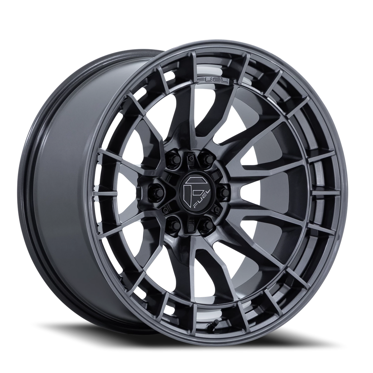 Fuel Revolt 17x8.5 +25 6x139.7mm 106.1mm Gloss Gunmetal
