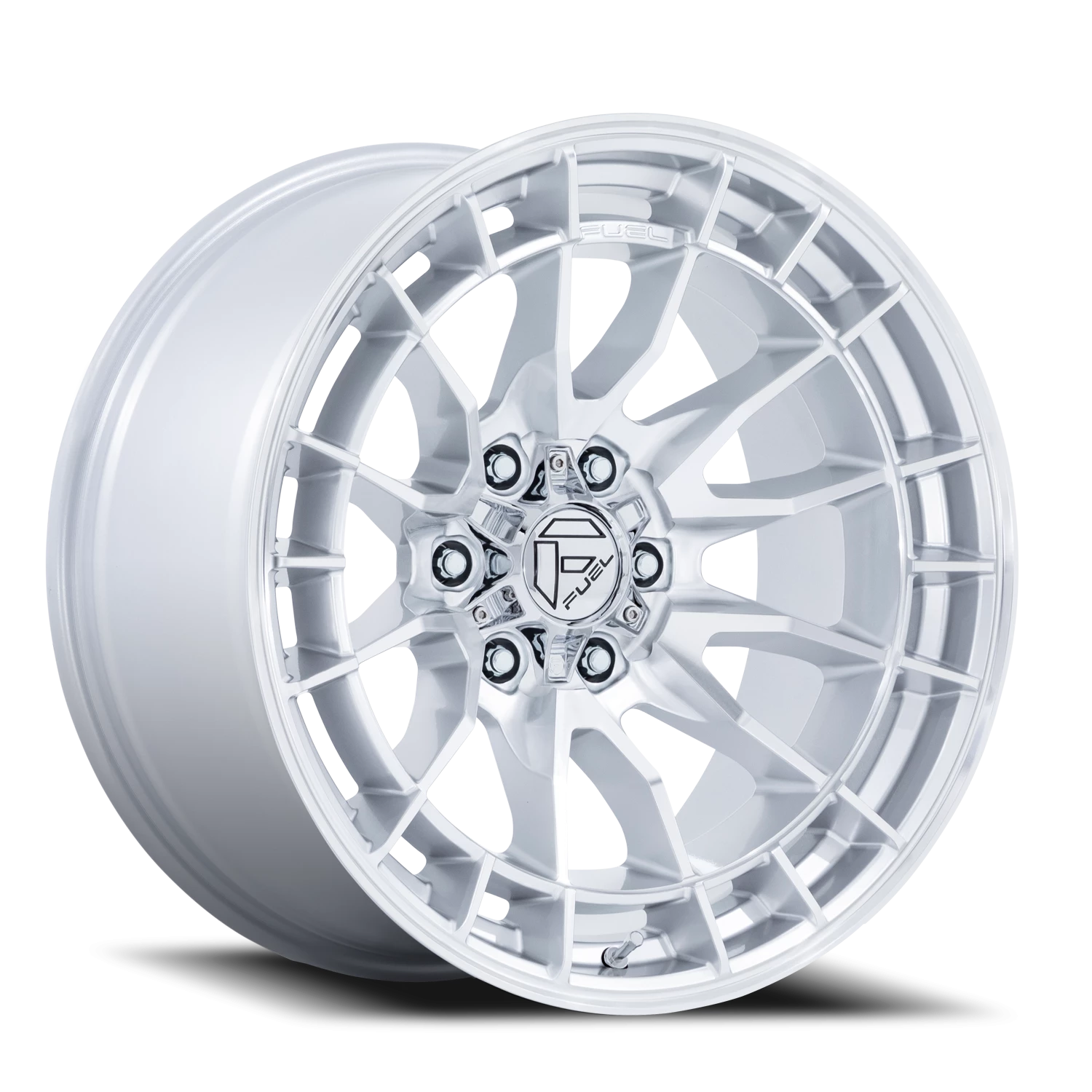 Fuel Revolt 17x9" 6x139.7mm 106.1mm CB -12mm Hyper Silver Machined Face