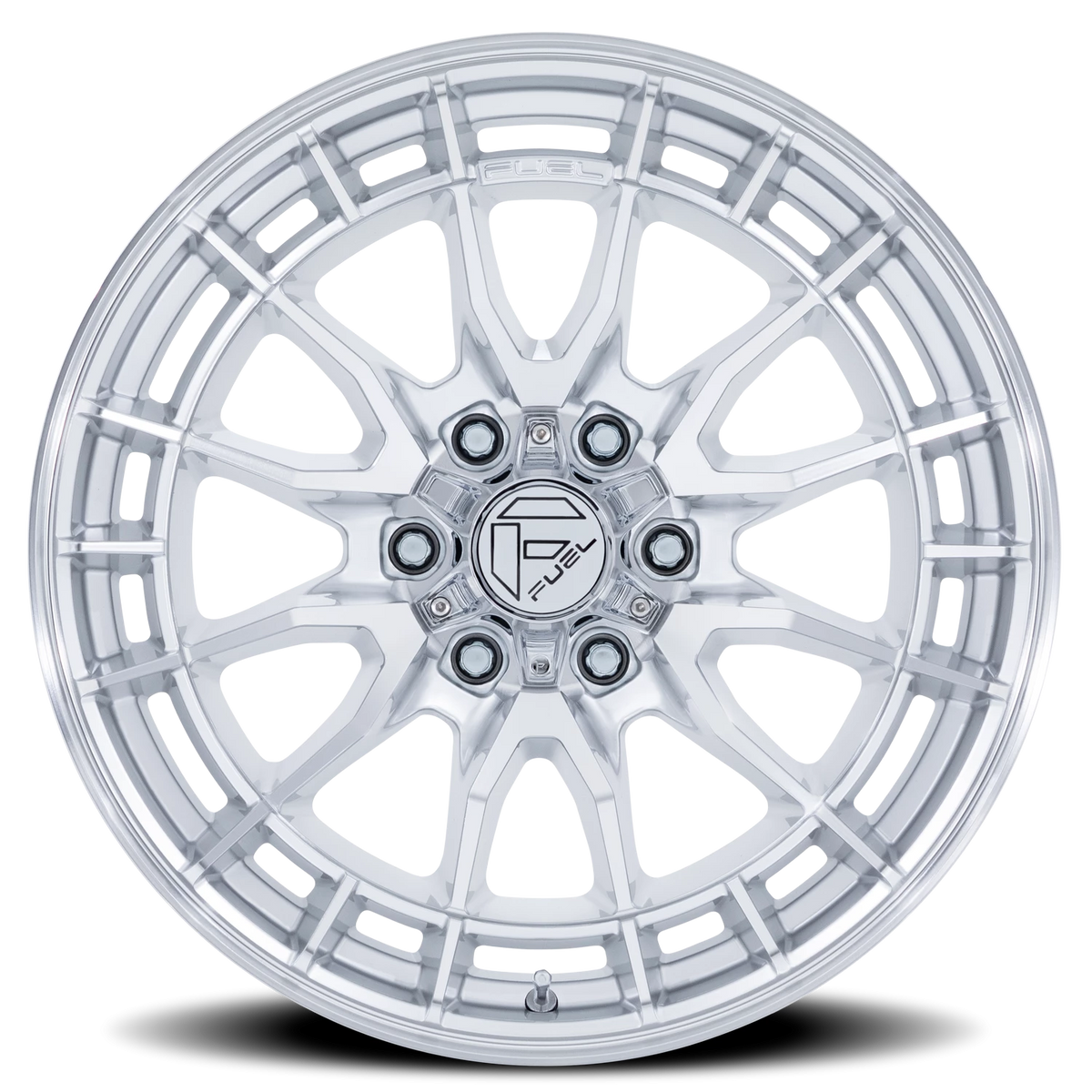 Fuel Revolt 17x8.5 +25 6x139.7mm 106.1mm Hyper Silver Machined Face