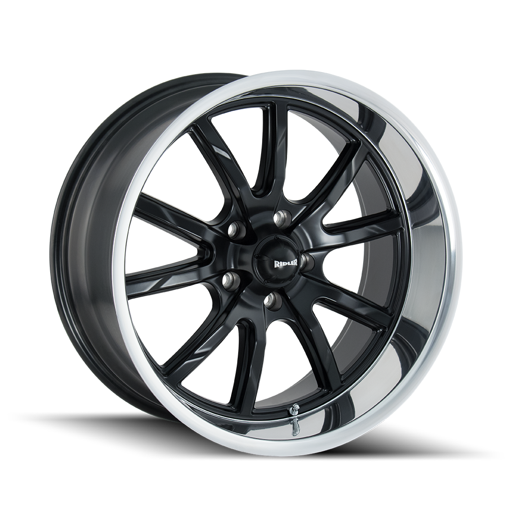 Ridler 650 20x10" 5x120.65mm 83.82mm CB 0mm Matte Black Polished Lip