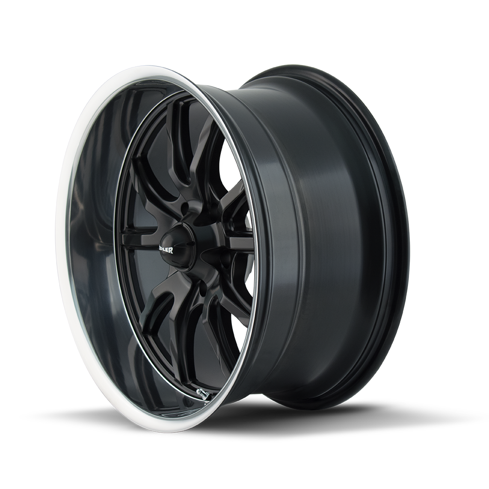 Ridler 650 20x10" 5x120.65mm 83.82mm CB 0mm Matte Black Polished Lip