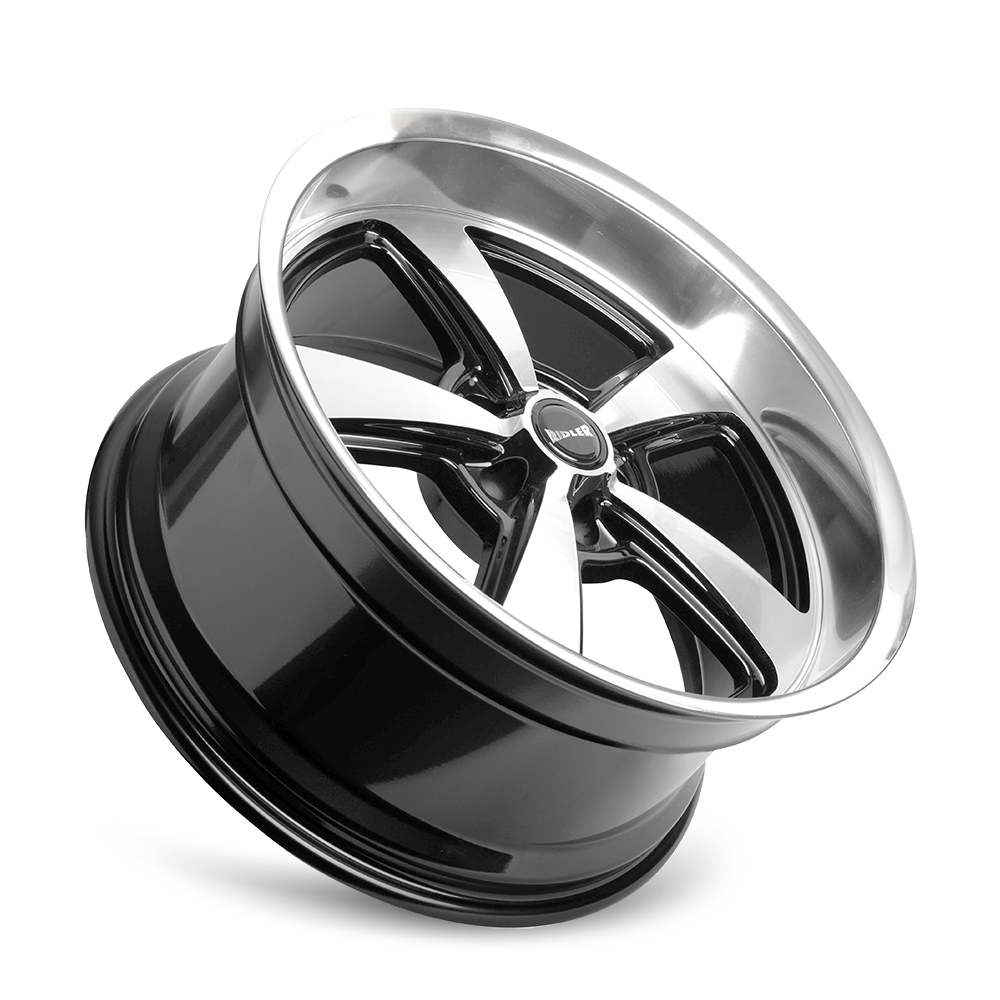 Ridler 652 18x8" 5x139.7mm 108.1mm CB 0mm Gloss Black Diamond Cut Face & Lip
