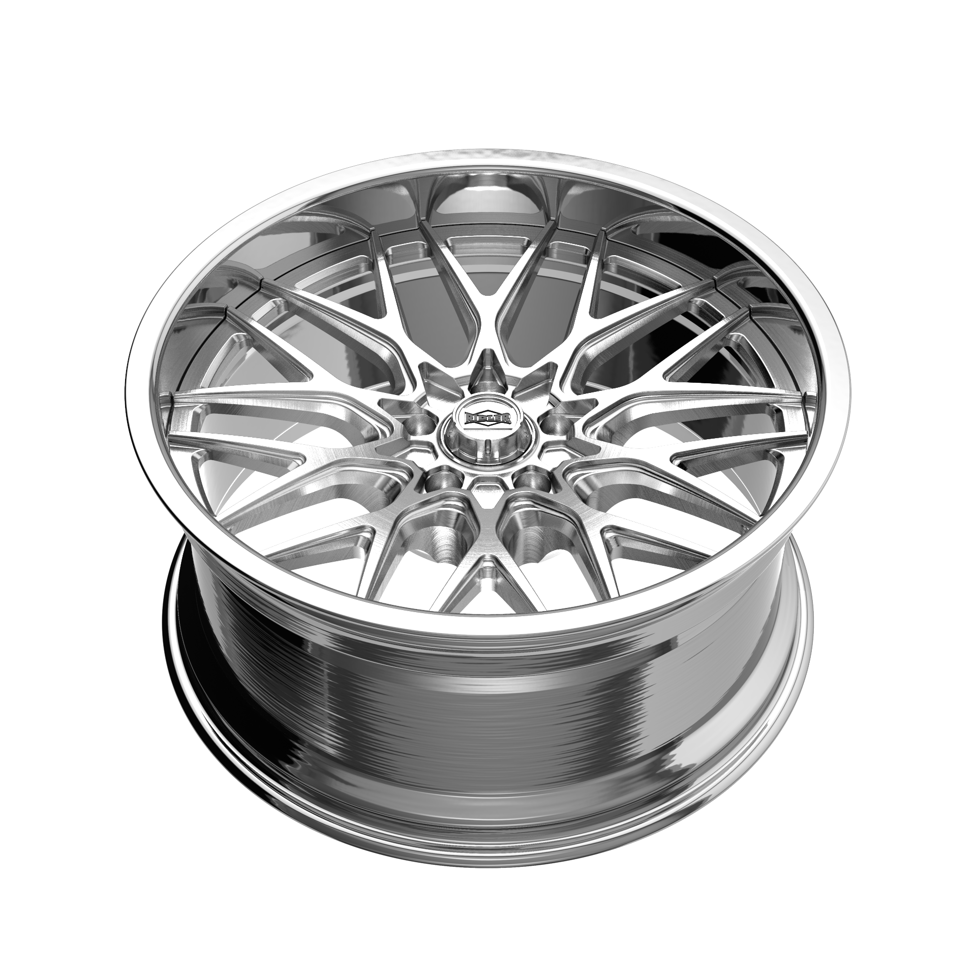 Ridler 681 22x9" 5x120.65mm 83.82mm CB 0mm Brushed Silver Polished Lip