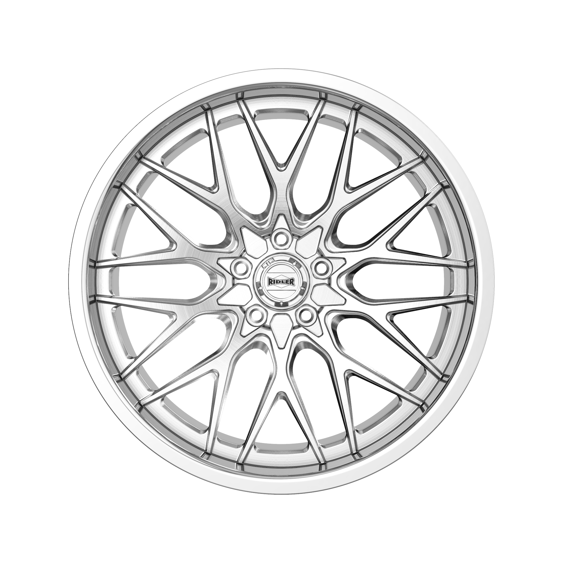Ridler 681 22x10.5" 5x127mm 83.82mm CB +10mm Brushed Silver Polished Lip