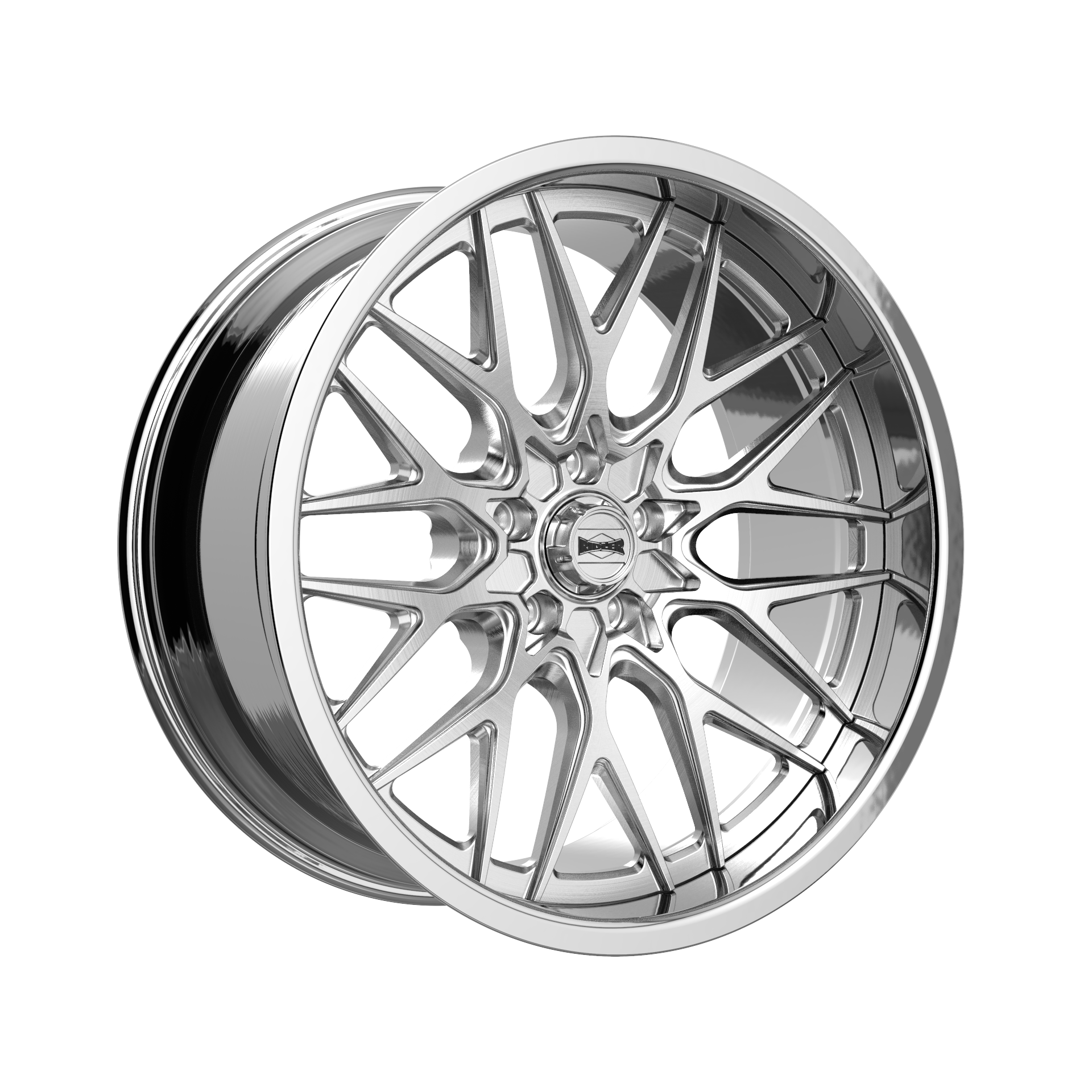 Ridler 681 22x9" 5x120.65mm 83.82mm CB 0mm Brushed Silver Polished Lip