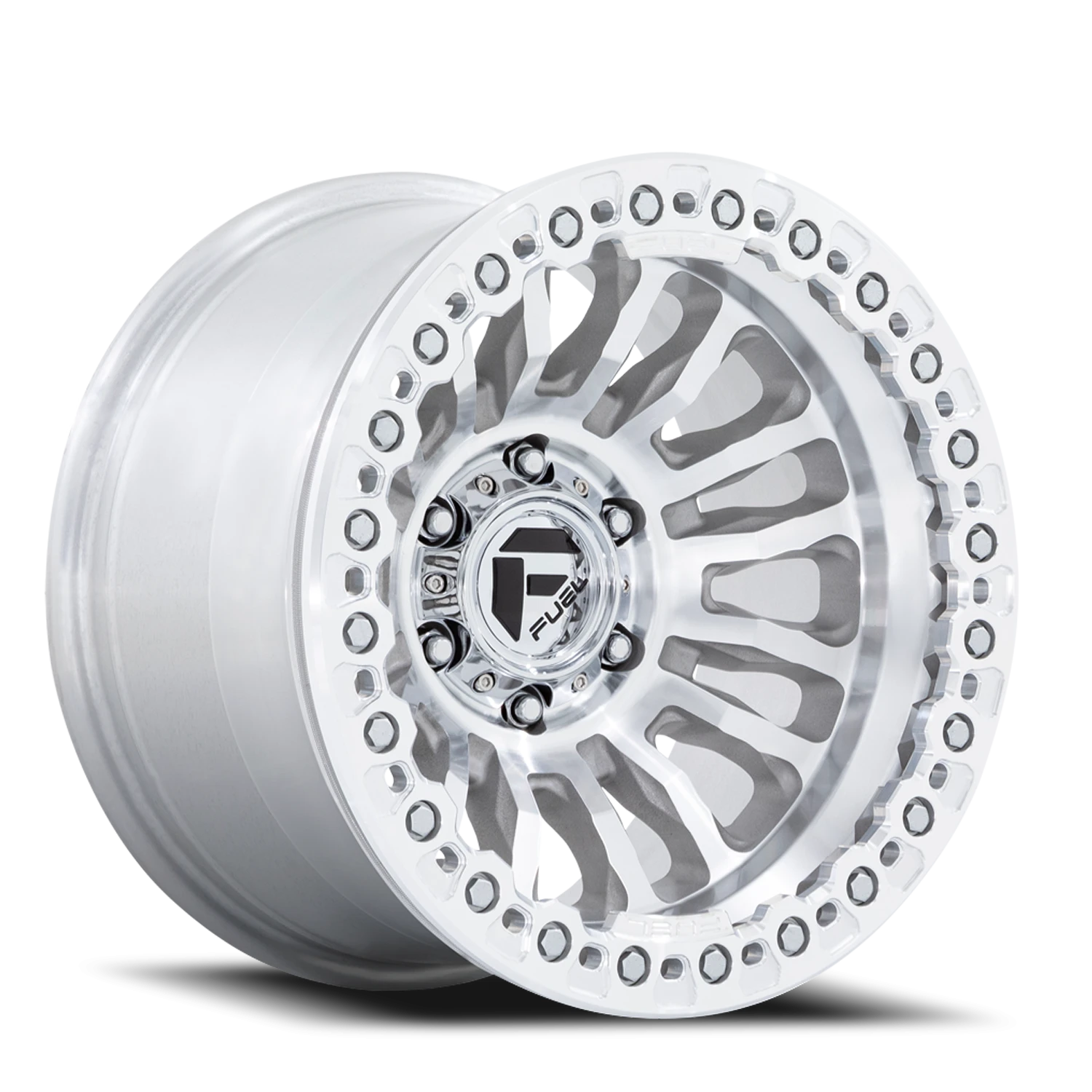 Fuel Rincon Beadlock 17x9" 6x139.7mm 106.1mm CB -38mm Machined Silver