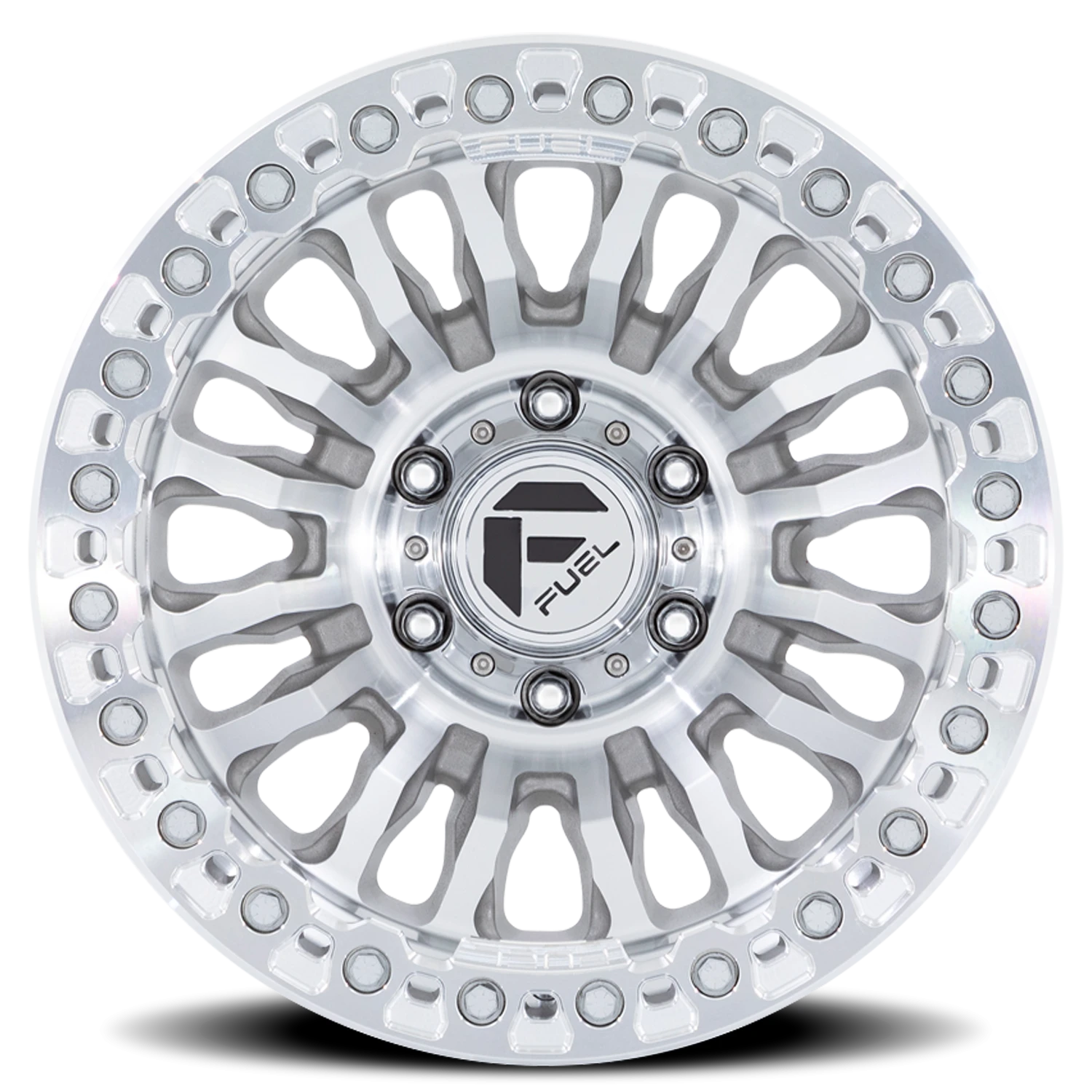 Fuel Rincon Beadlock 17x9" 6x139.7mm 106.1mm CB -38mm Machined Silver