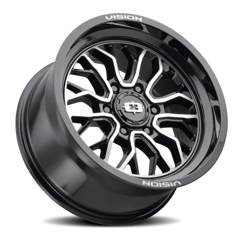 Vision 402 18x9 +12 6x139.7mm 106.2mm Gloss Black Machined Face