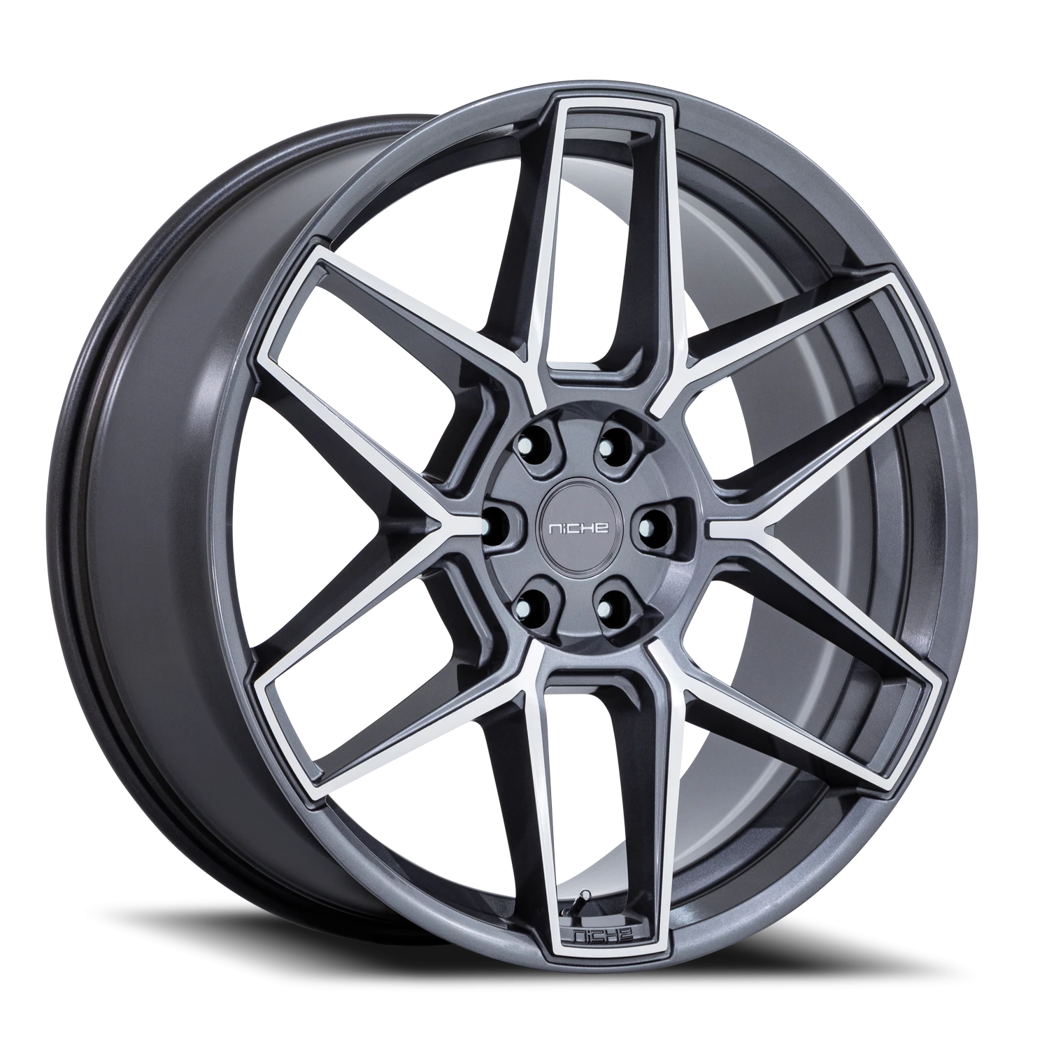 Niche Rise 22x10.5" 5x115mm 71.5mm CB +18mm Anthracite Machined Face