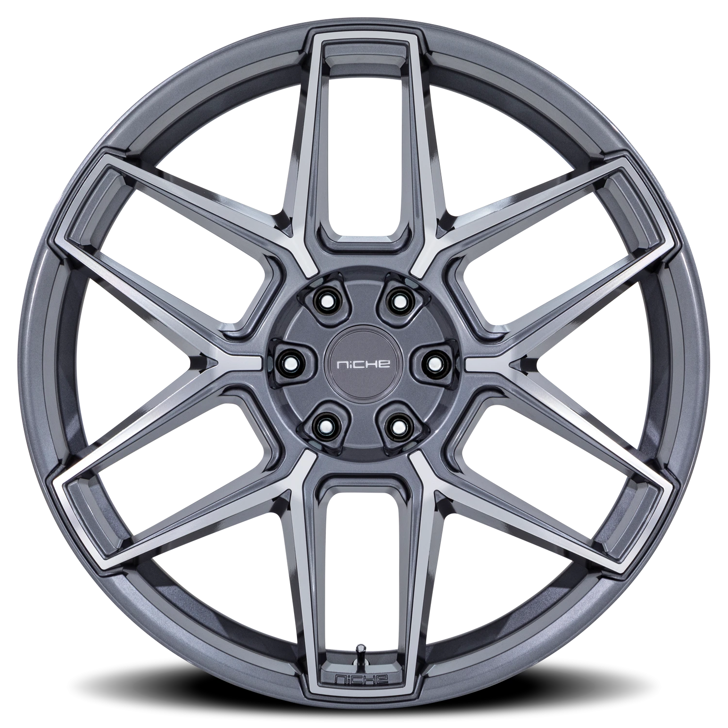 Niche Rise 22x10.5" 5x115mm 71.5mm CB +18mm Anthracite Machined Face