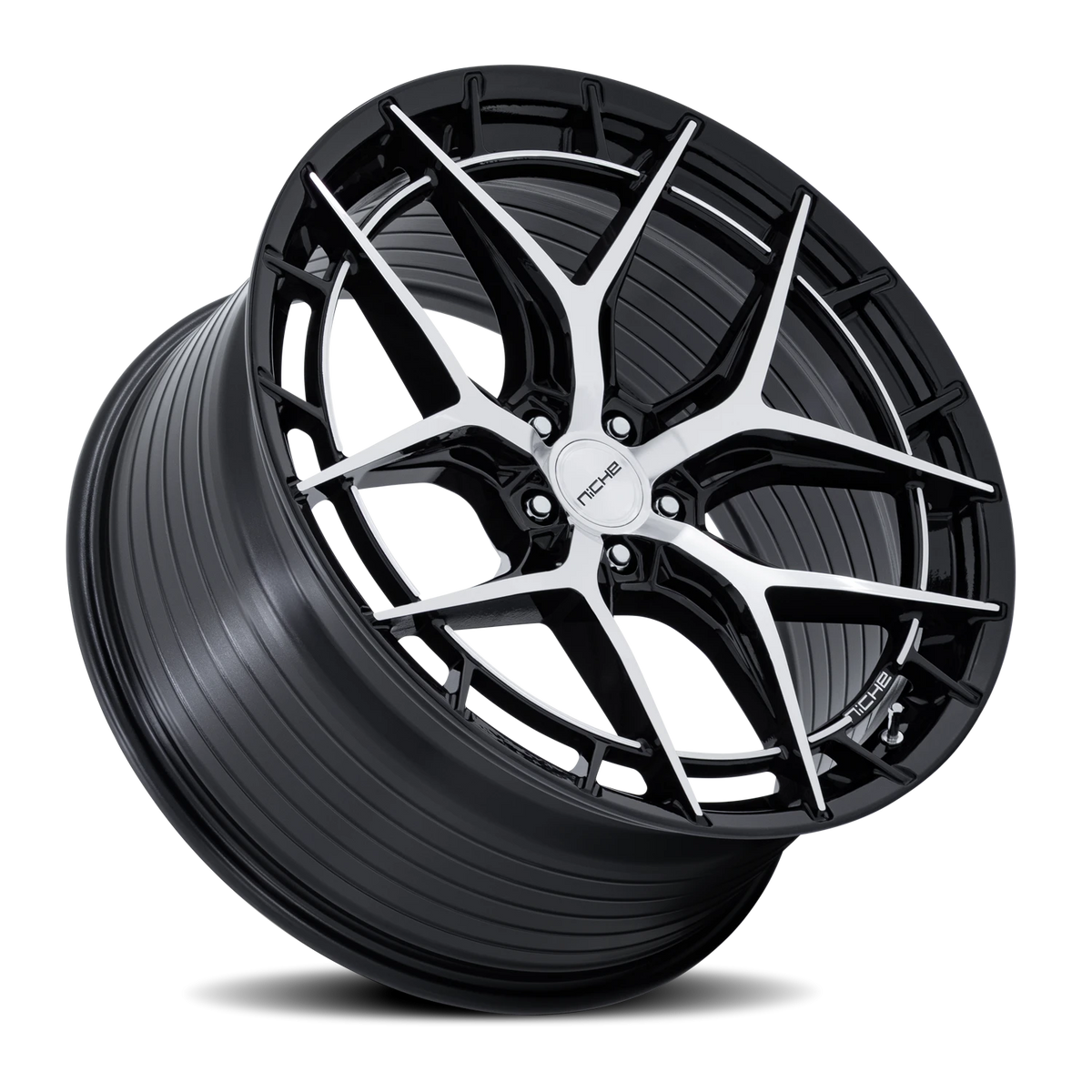 Niche Riviera NC286 20x9 +20 5x112mm 72.56mm Gloss Black Machined Face