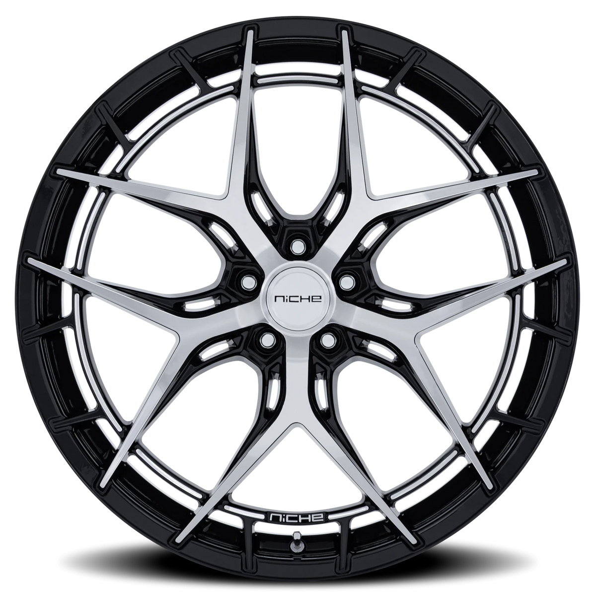 Niche Riviera NC286 20x9 +20 5x112mm 72.56mm Gloss Black Machined Face