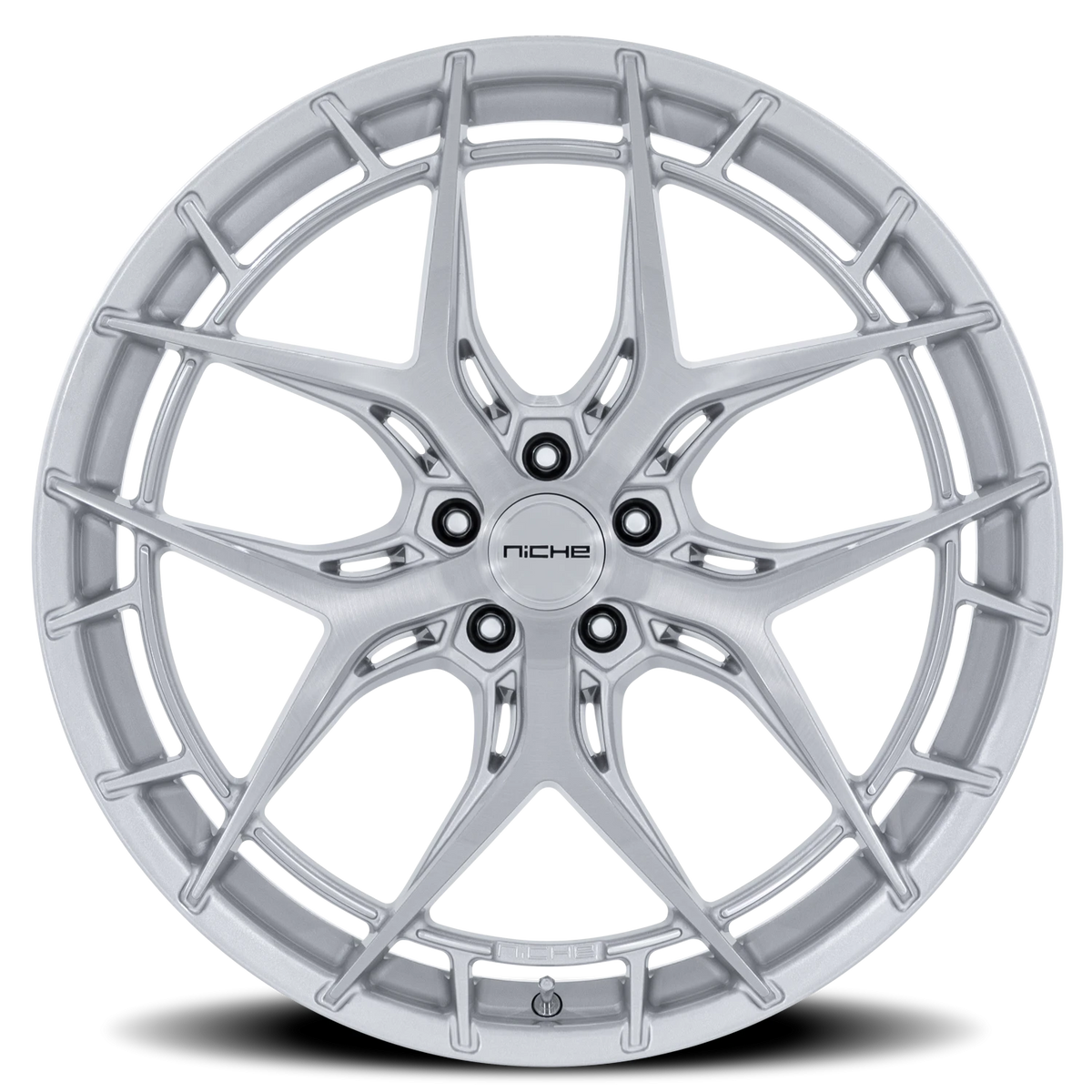 Niche Riviera NC286 22x9 +38 5x114.3mm 72.56mm Gloss Silver Brushed Face