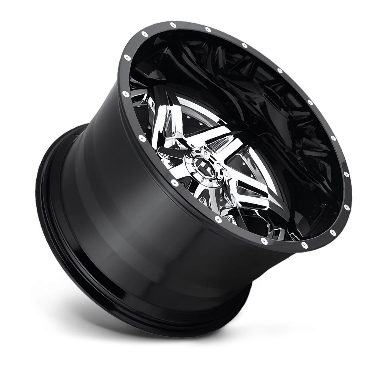 Fuel Rocker 22x10 -13 8x170mm 125.1mm Chrome Gloss Black Lip