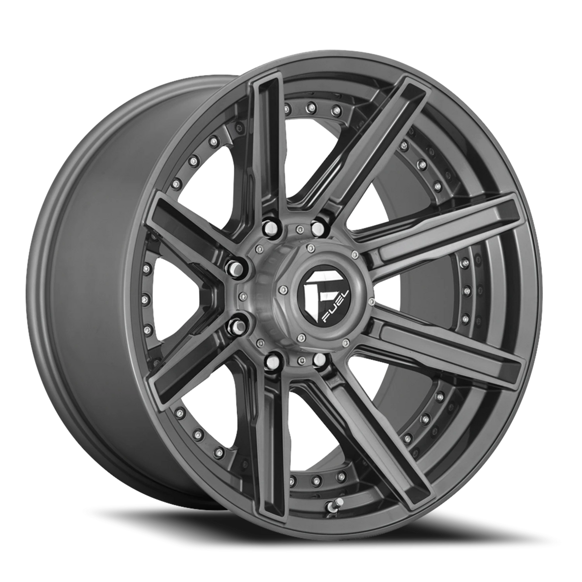 Fuel Rogue Platinum 20x10 -18 8x180mm 124.2mm Brushed Gunmetal Tinted Clear