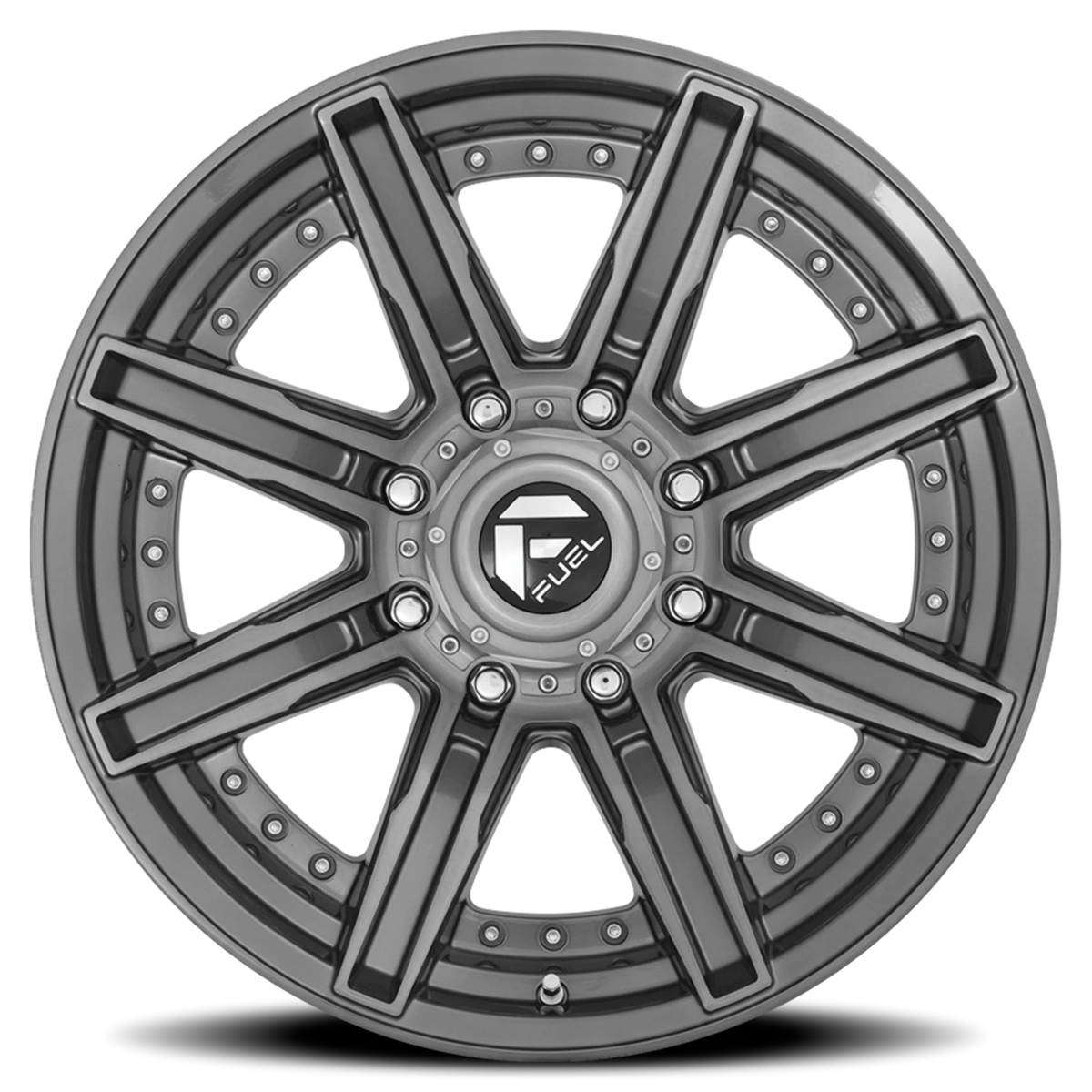Fuel Rogue Platinum 20x10 -18 8x180mm 124.2mm Brushed Gunmetal Tinted Clear