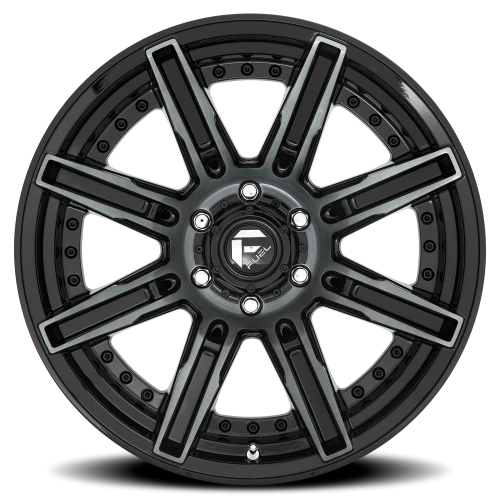 Fuel Rogue 20x9 +1 6x135mm 87.1mm Machined Double Dark Tint