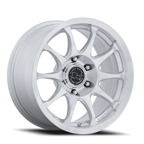 Black Rhino Ronin 17x8.5 +25 6x139.7mm 106.1mm Gloss Silver Machined Face