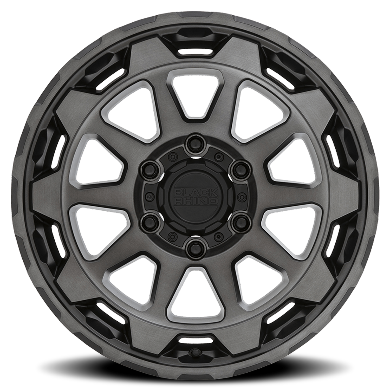 Black Rhino Rotor 20x9" 6x120mm 67.1mm CB +12mm Matte Gunmetal Brushed Tinted Face