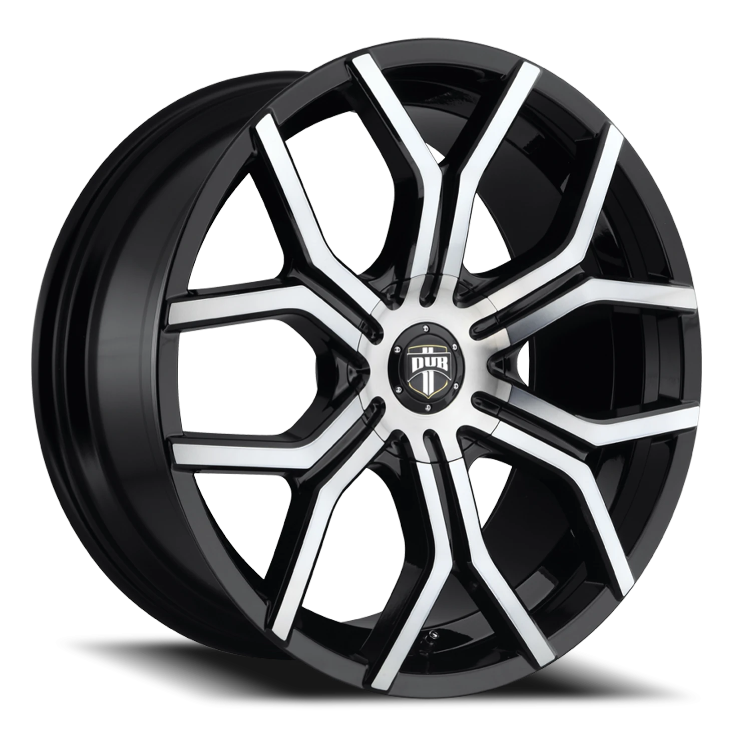 DUB Royalty 24x9.5" 6x135mm 87.1mm CB +30mm Gloss Black Machined-Spoke-Machined-Face-DDT