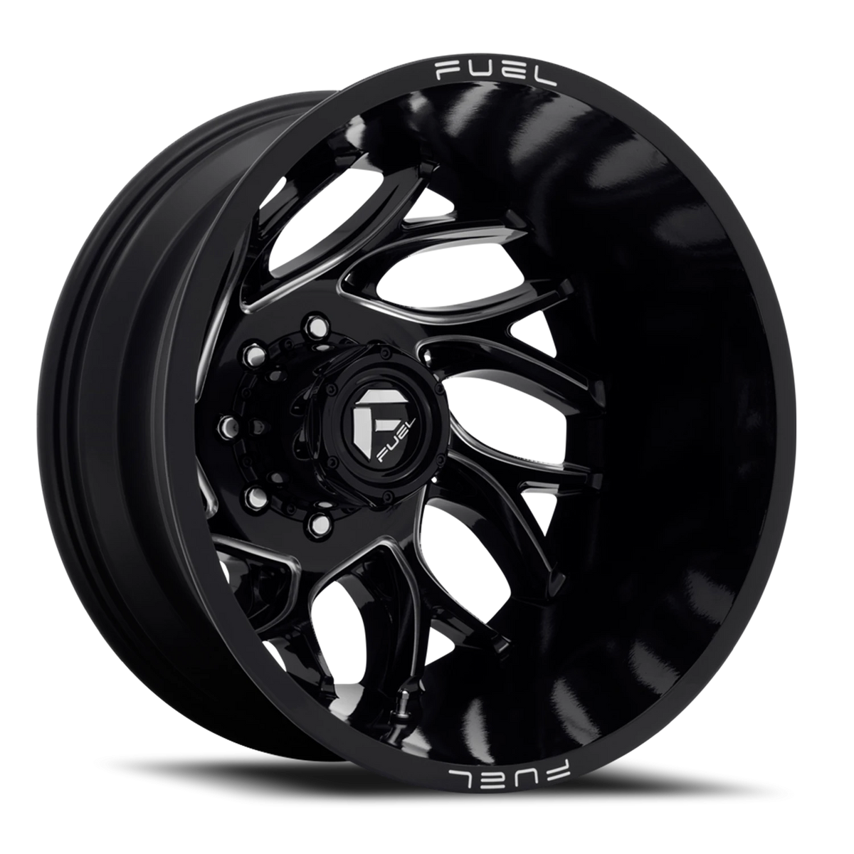 Fuel Runner Dually 22x8.25 -214 8x165.1mm 121.6mm Gloss Black Milled