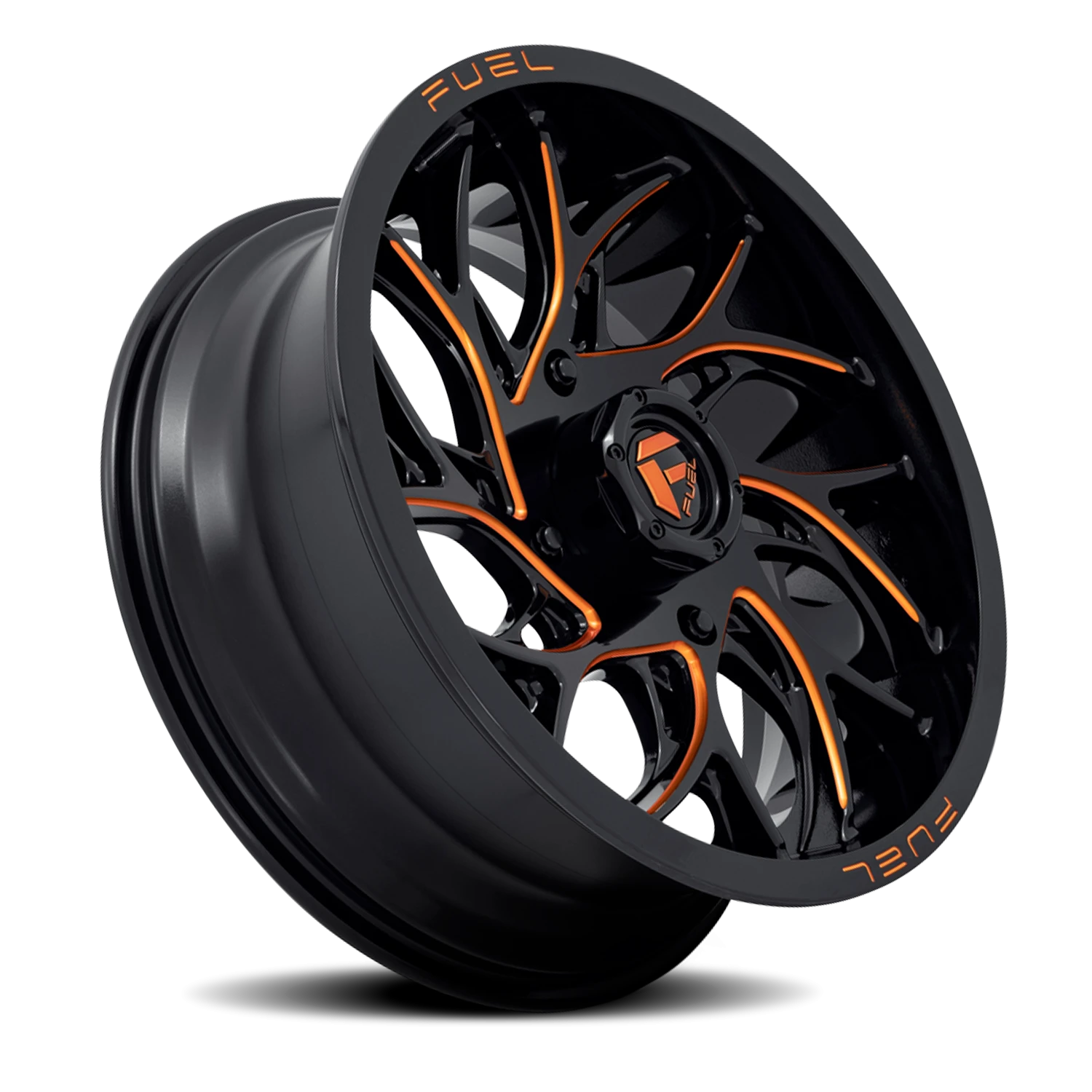 Fuel Runner UTV 20x7" 4x156mm 132mm CB +13mm Gloss Black Milled Orange