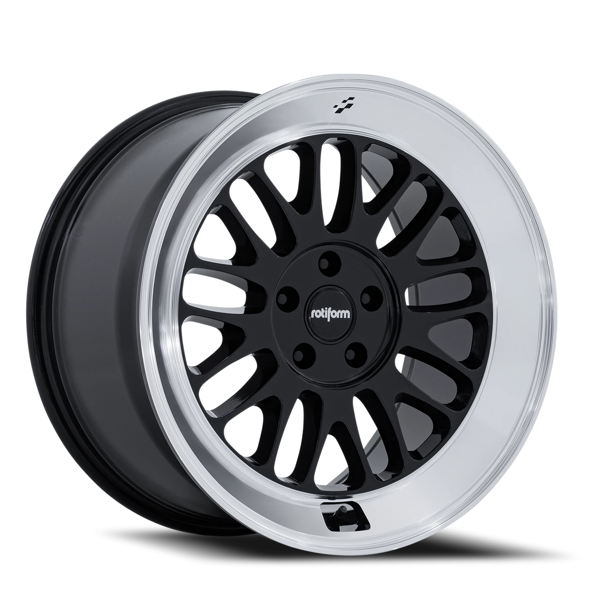 Rotiform SCP 18x9.5 +38 5x100mm 56.15mm Gloss Black Diamond Cut Lip