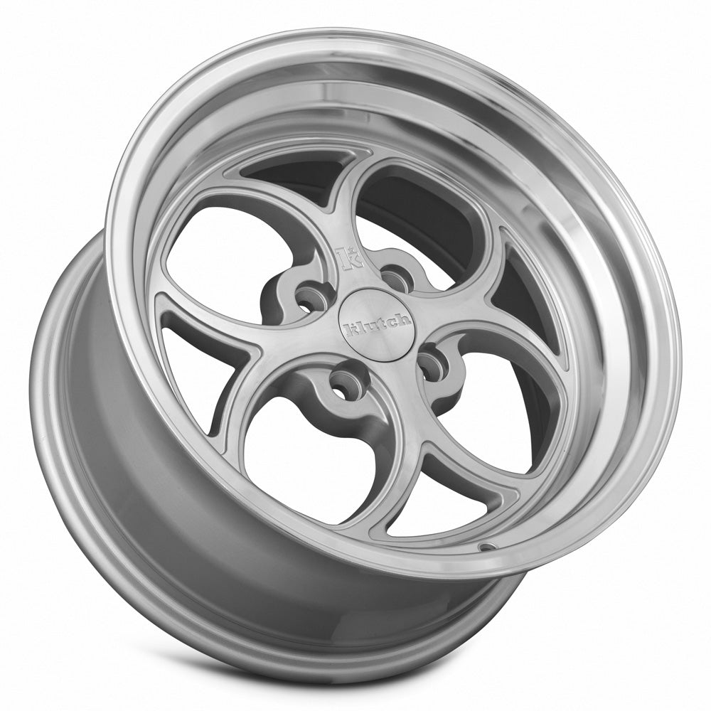 Klutch SL2 16x8 15 4x100mm 73.1mm Silver Machined Face
