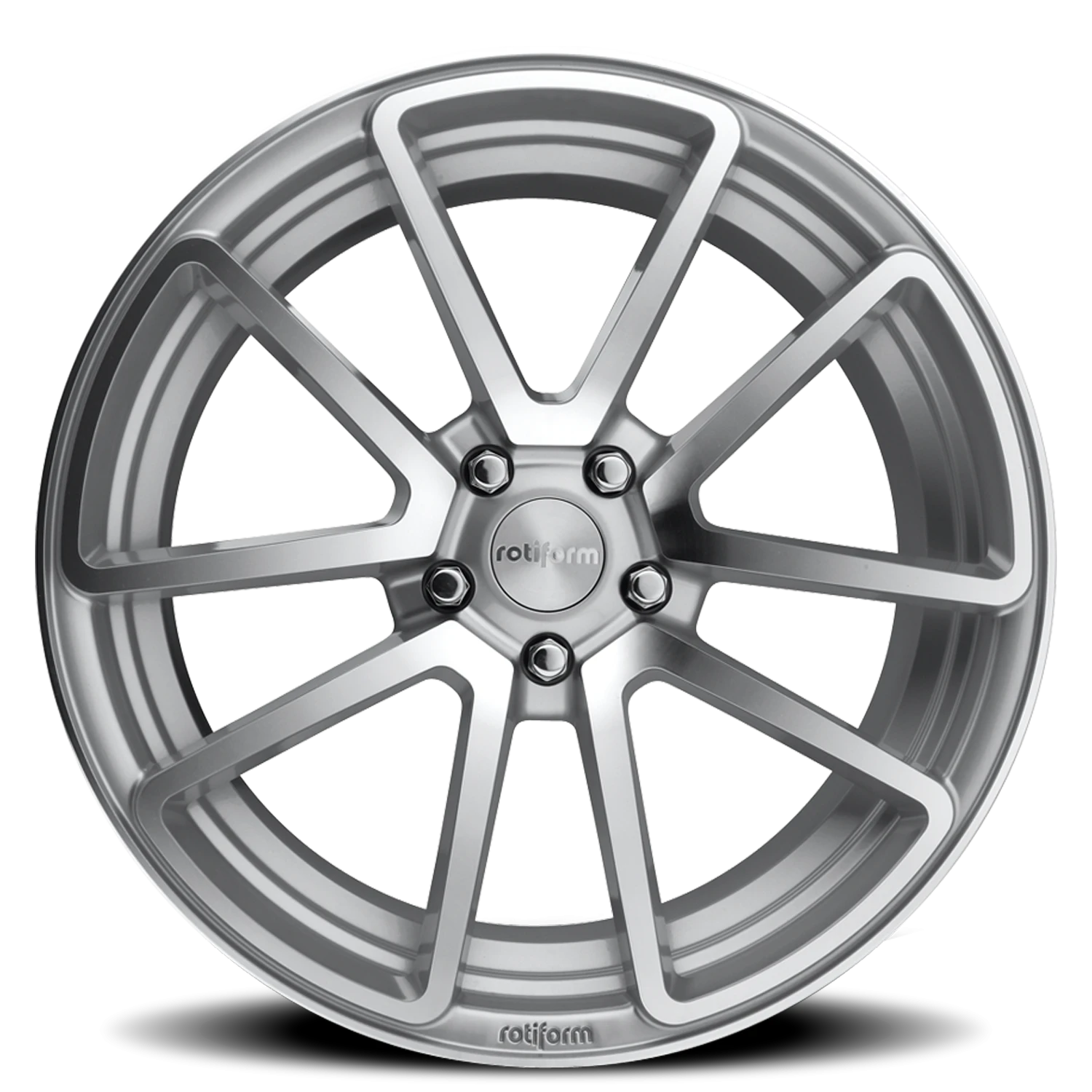 Rotiform SPF 18x8.5" 5x112mm 66.56mm CB +45mm Gloss Silver Machined