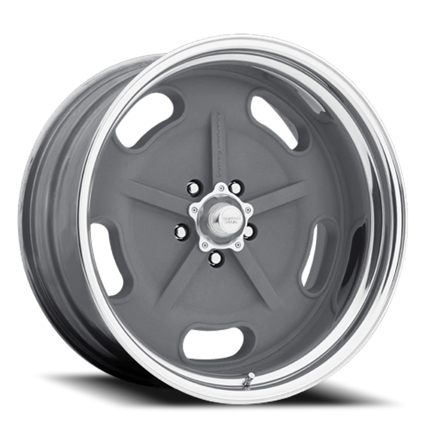 American Racing Salt Flat 18x9.5" 5x120.65mm 83.06mm CB +20mm Mag Gray Center Center Polished Barrel