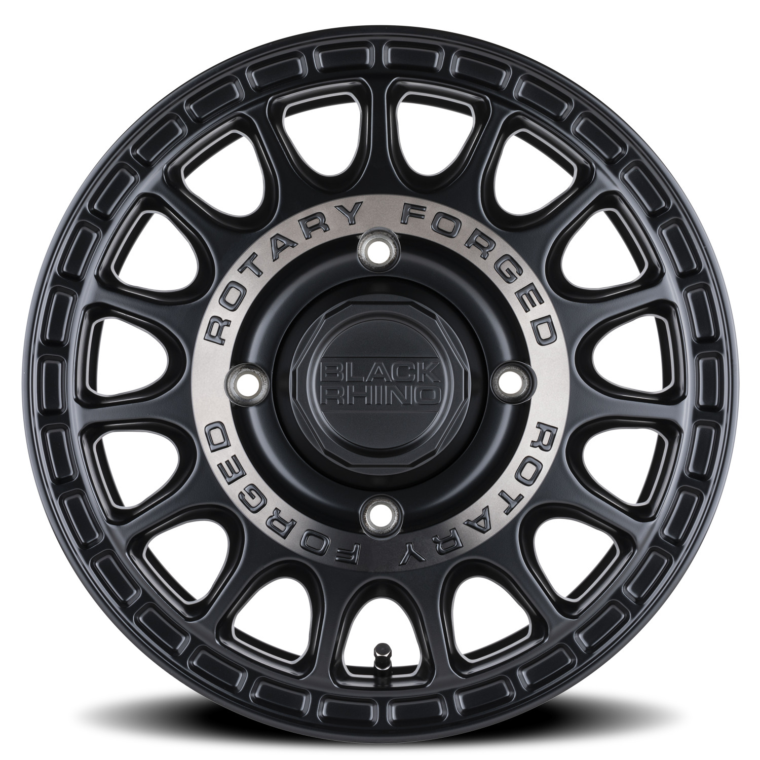 Black Rhino Sandstorm UTV 15x7" 4x110mm 80.2mm CB +36mm Semi Gloss Black Machined Tint Ring