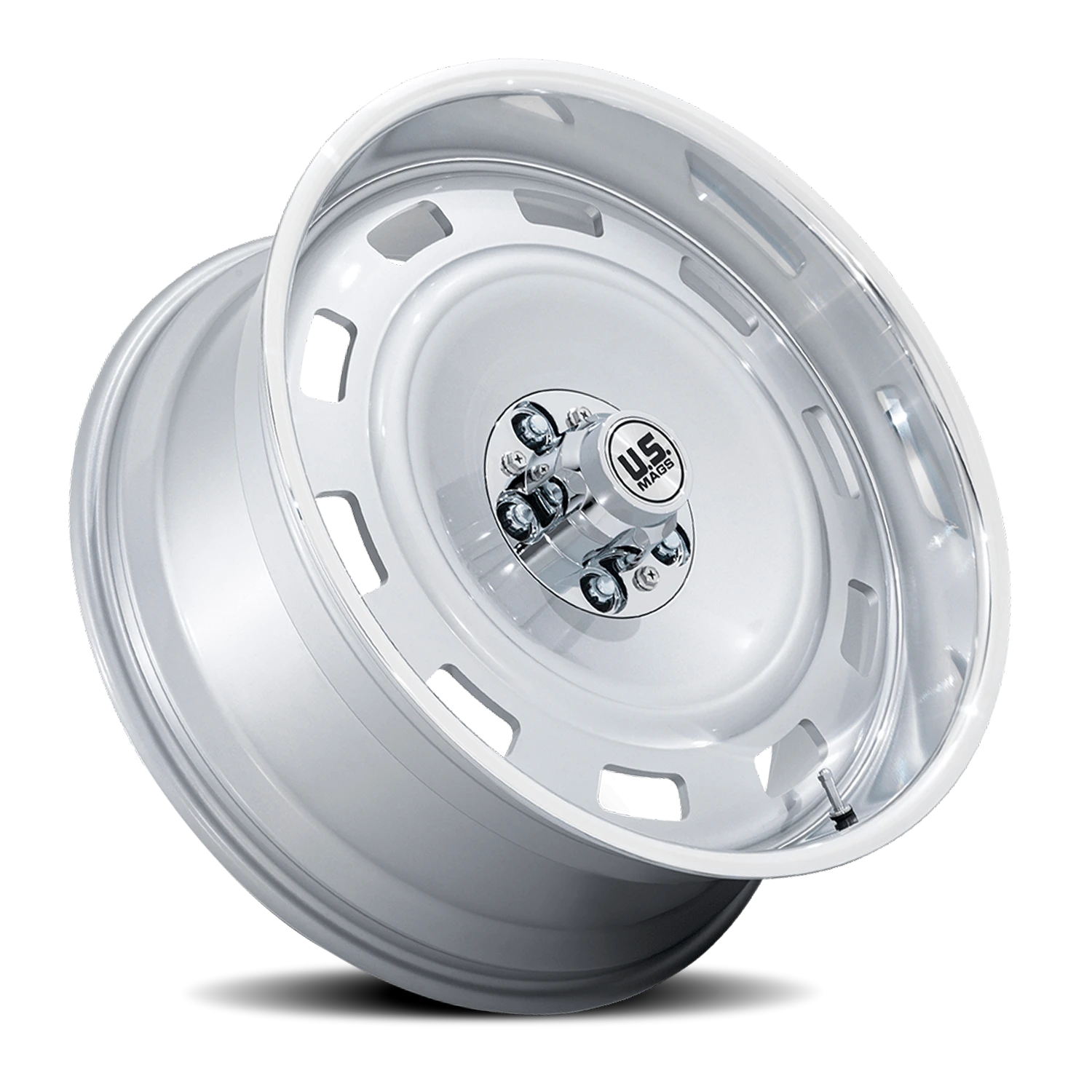 US Mags Scottsdale 22x10.5" 5x127mm 78.1mm CB 0mm Silver Diamond Cut Lip