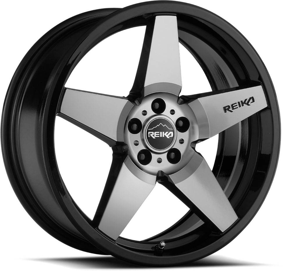 Reika Seeker R15 17x8" 5x114.3mm 65.1mm CB +38mm Black Machined Face