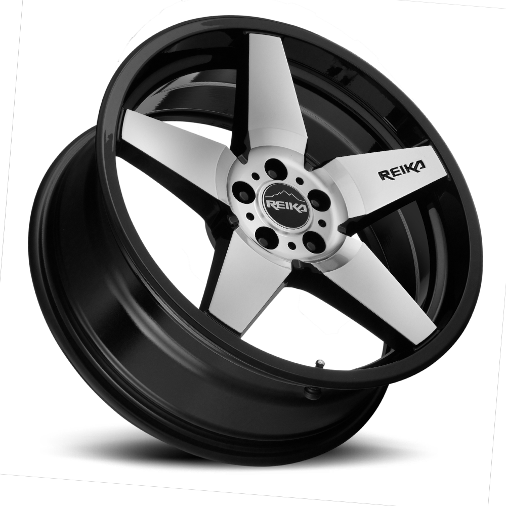 Reika Seeker R15 17x8" 5x114.3mm 65.1mm CB +38mm Black Machined Face