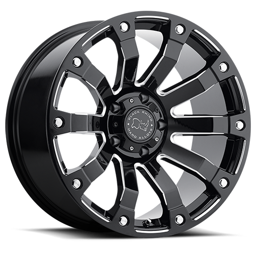Black Rhino Selkirk 17x9" 5x127mm 78.1mm CB -12mm Gloss Black Milled