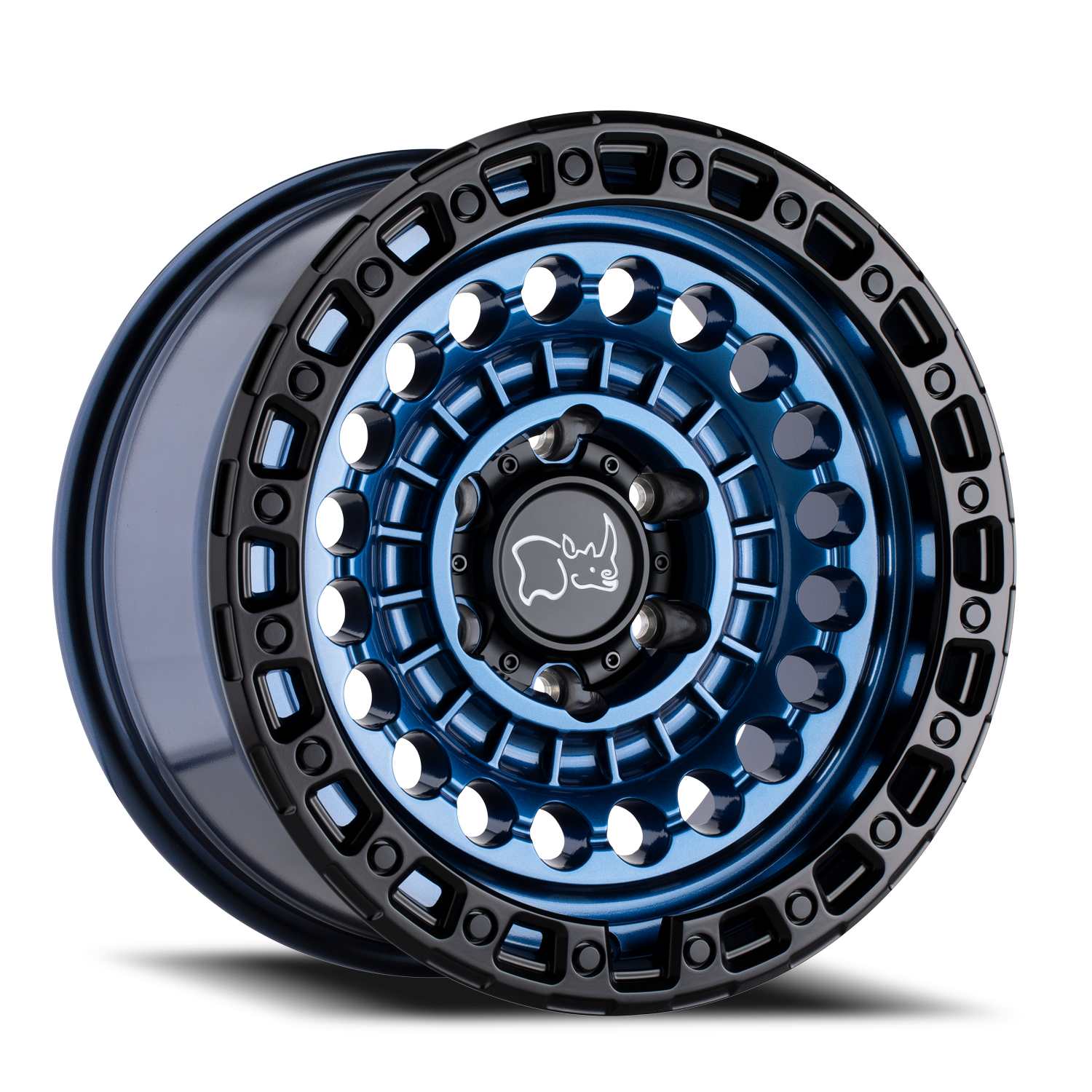 Black Rhino Sentinel 20x9.5" 8x170mm 125.1mm CB +12mm Cobalt Blue Black Lip Edge