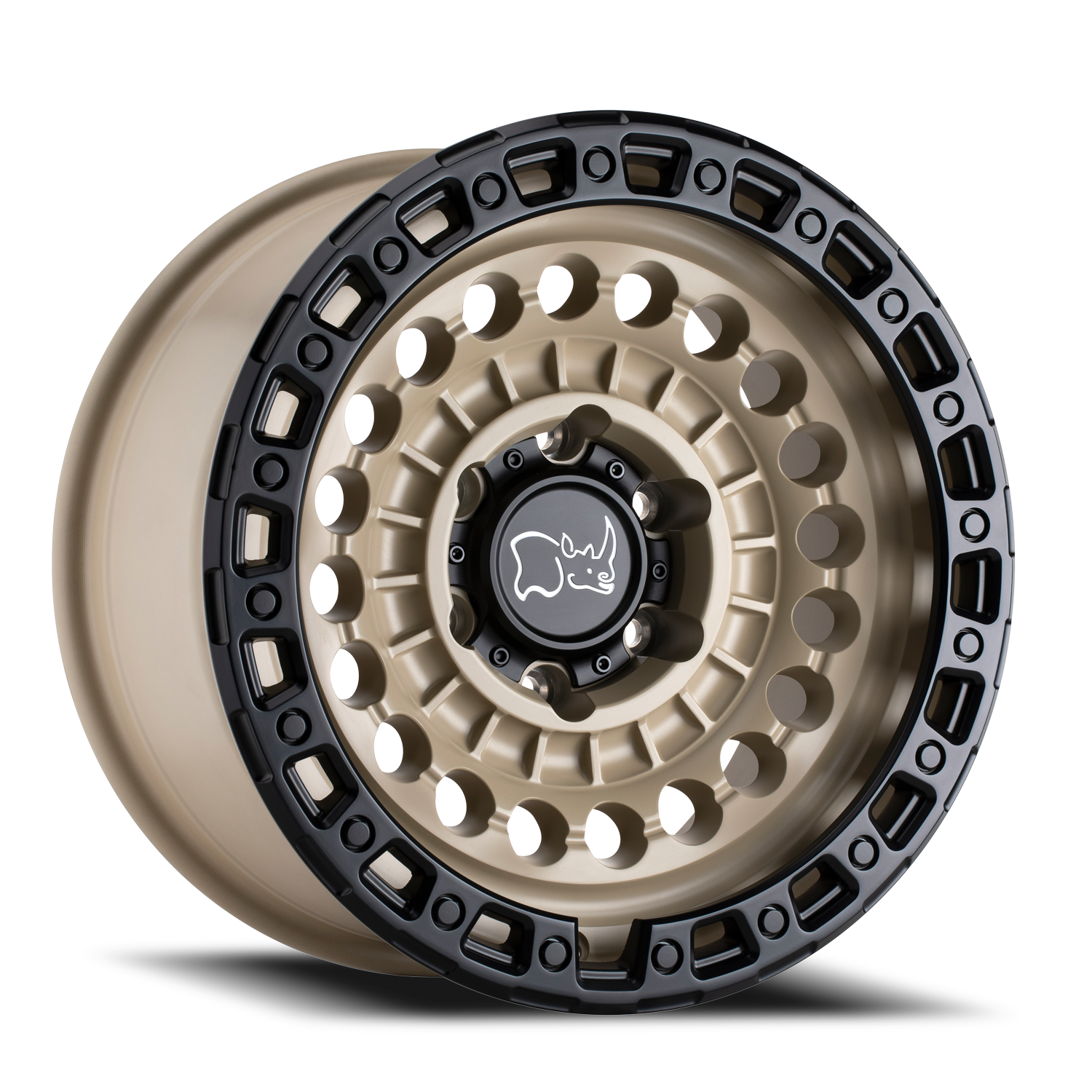 Black Rhino Sentinel 20x9.5" 5x127mm 71.6mm CB -18mm Desert Sand Black Lip Edge