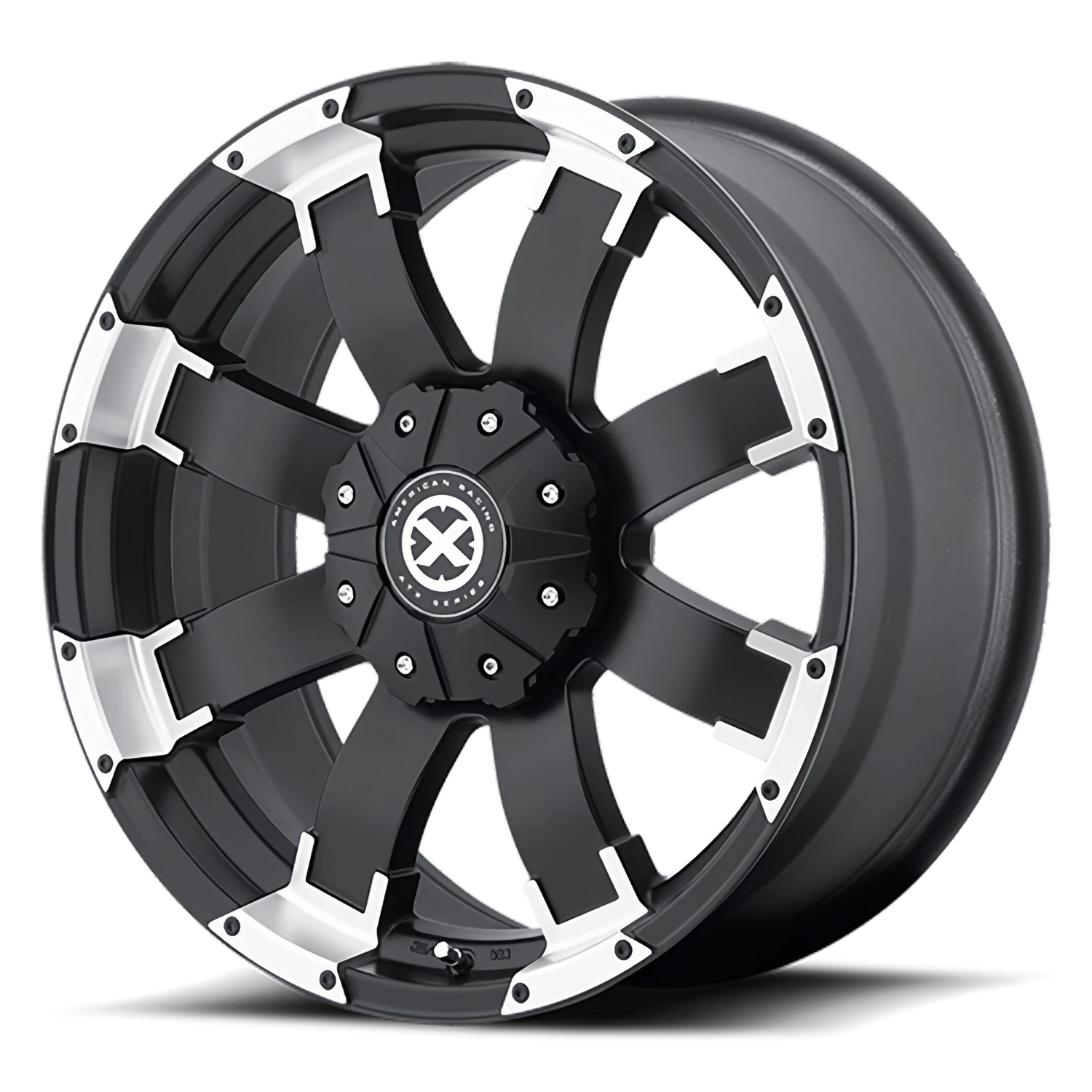 ATX Shackle 18x9" 5x114.3mm 72.6mm CB +20mm Satin Black Machined Face