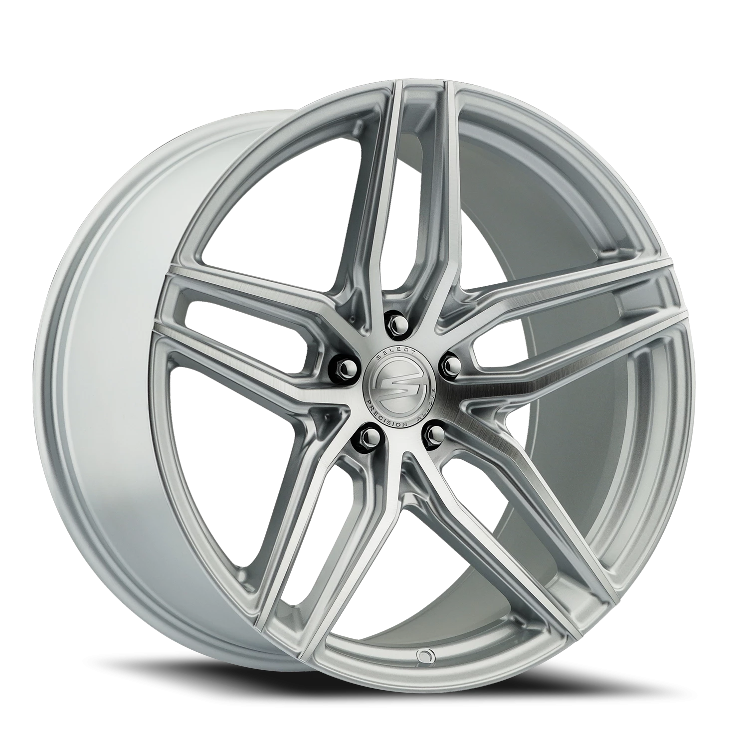 Select Precision Alloys Shadow 20x9" 5x112mm 66.53mm CB +38mm Gloss Silver Brushed